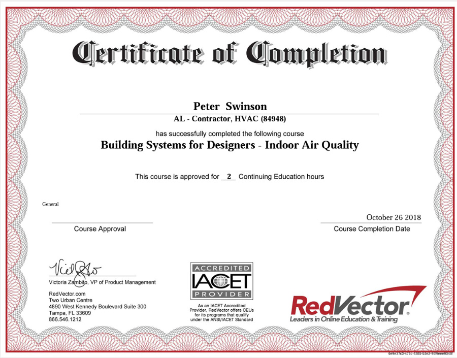 IAQ_1 Certificate